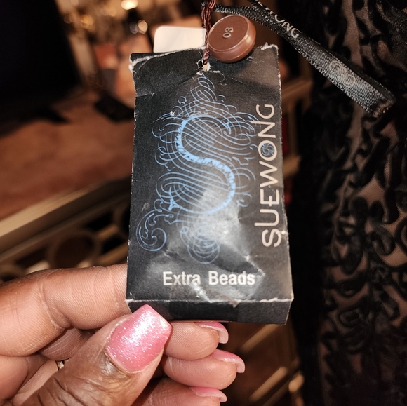 Sue Wong Beaded Strapless Black Formal Gown Size 14 - Picture 5 of 6